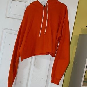 crop top orange sweatshirt